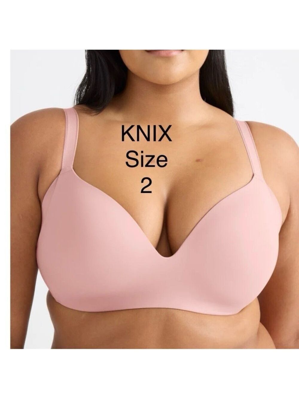 KNIX WINGWOMAN wireless contour bra adjustable straps pink peonie sz 36A KNIX 2